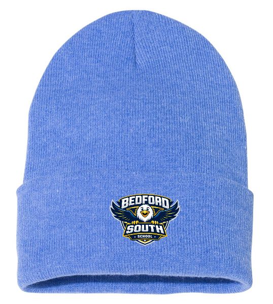 Bedford South School - Heather Royal Cuffed Beanie
