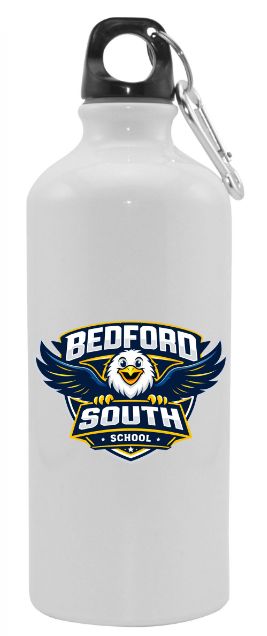Bedford South School - White Aluminum Water Bottle