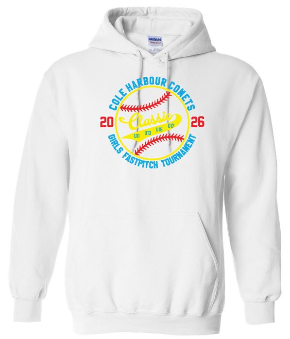 Cole Harbour Comets Fast Pitch Tournament - White Hoodie (Full Chest)