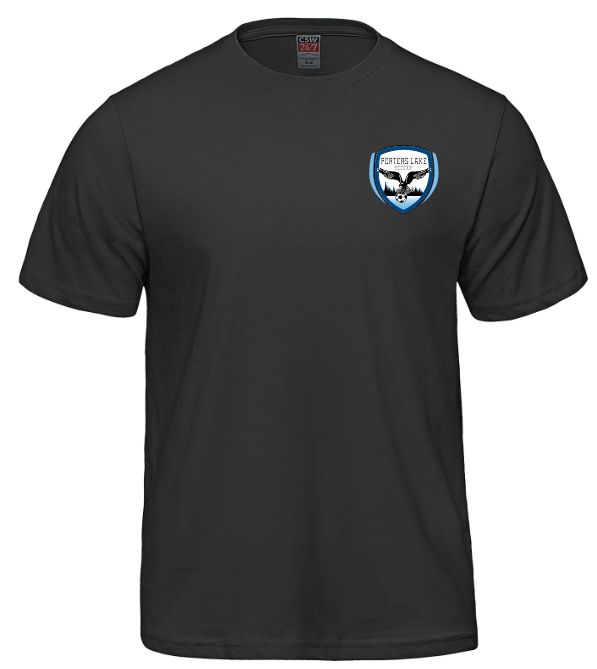 Porters Lake Soccer Club - Black Parkour T-Shirt (Left Chest)