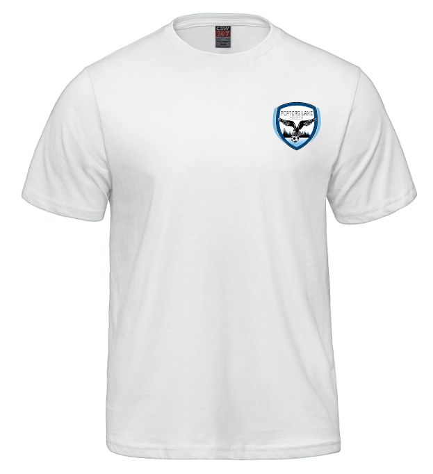 Porters Lake Soccer Club - White Parkour T-Shirt (Left Chest)