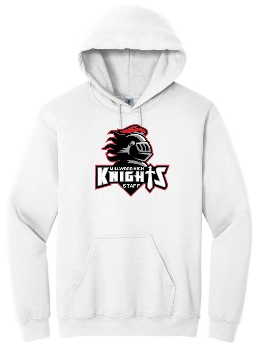 Millwood High - White Millwood Staff Logo Hoodie (Full Chest)