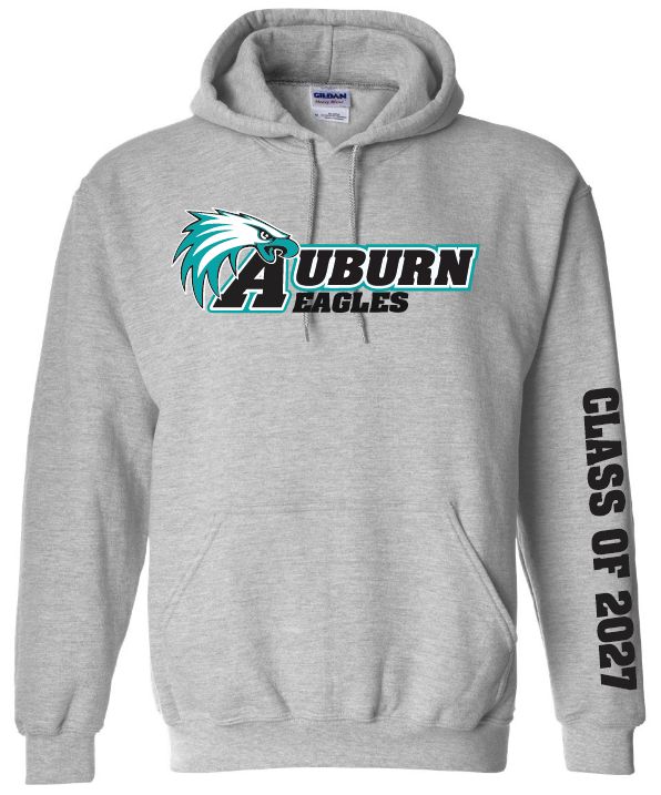 Auburn High - Sport Grey Auburn Eagles Hoodie with Class of 2027 on Sleeve