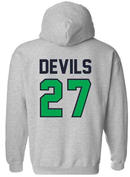 Island View High School - Sport Grey IVHS Class of 2027 with Blue Devil Hoodie