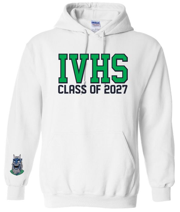 Island View High School  -  White IVHS Class of 2027 Hoodie