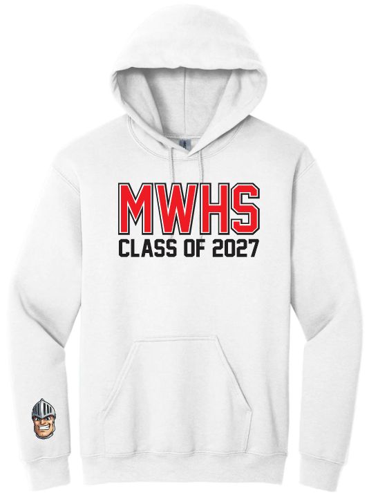 Millwood High - White MWHS Class of 2027 Hoodie (Full Chest)