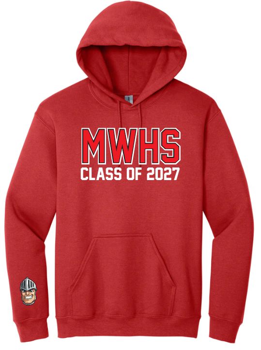 Millwood High - Red MWHS Class of 2027 Hoodie (Full Chest)