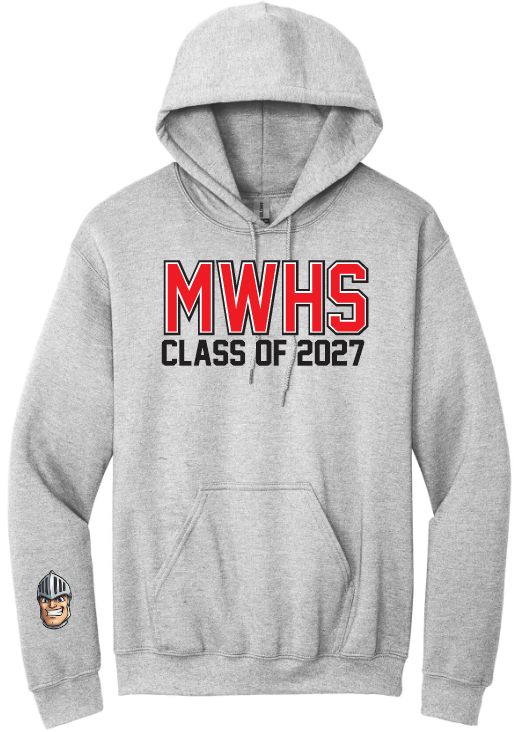 Millwood High - Sport Grey MWHS Class of 2027 Hoodie (Full Chest)