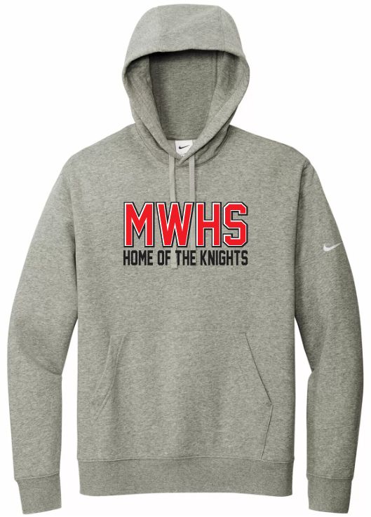 Millwood High - Dark Heather MWHS Home of the Knights Nike Hoodie (Full Chest)
