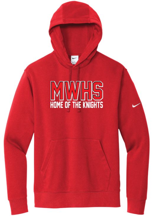 Millwood High - Red MWHS Home of the Knights Nike Hoodie (Full Chest)