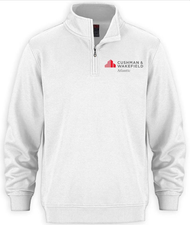 CW Atlantic - White CSW 1/4 Zip Sweater (Left Chest)