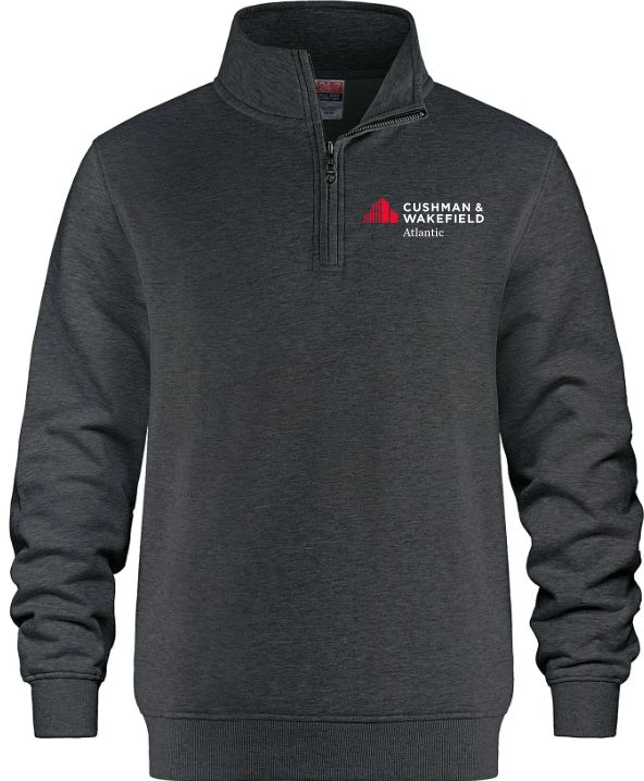 CW Atlantic - Charcoal Heather Grey CSW 1/4 Zip Sweater (Left Chest)