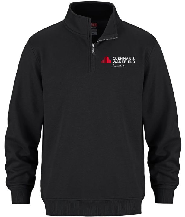 CW Atlantic - Black CSW 1/4 Zip Sweater (Left Chest)
