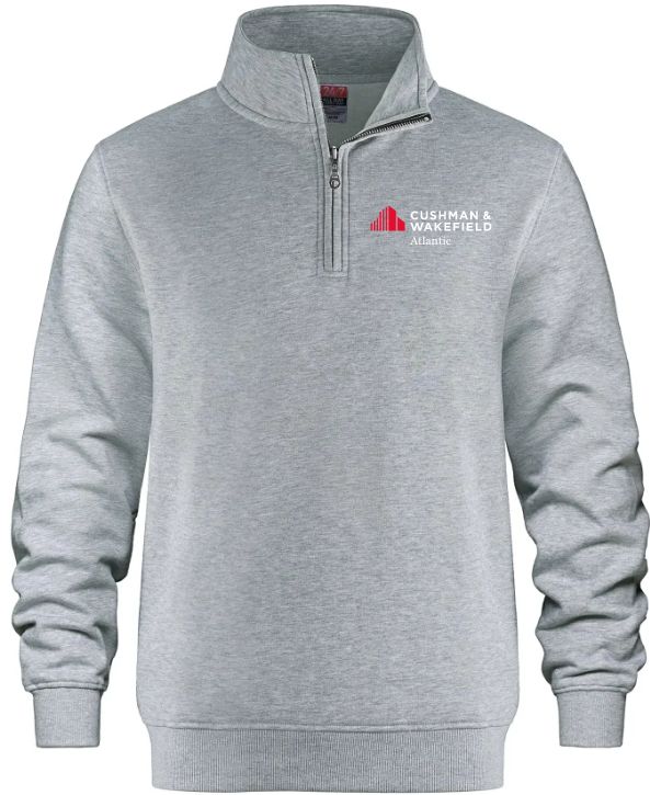 CW Atlantic - Athletic Heather Grey CSW 1/4 Zip Sweater (Left Chest)