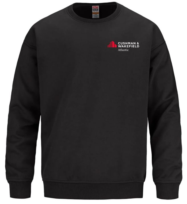 CW Atlantic - Black Heavyweight Crewneck (Full Chest)