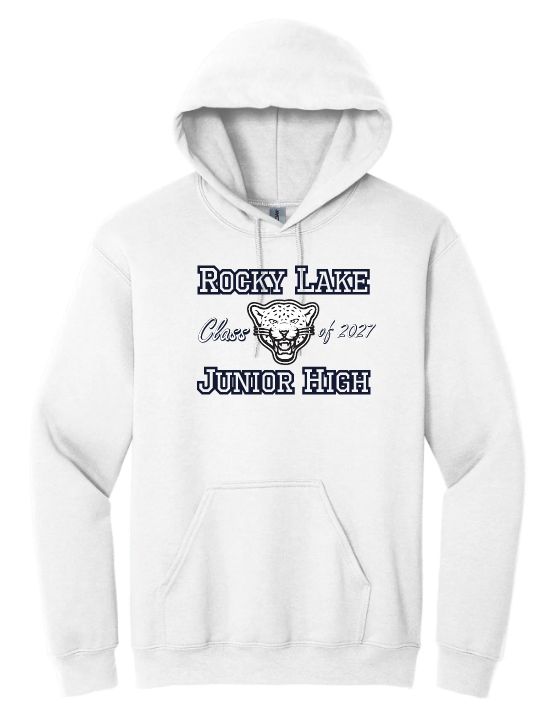 Rocky Lake Junior High - White Rocky Lake Junior High Logo Class of 2027 Hoodie