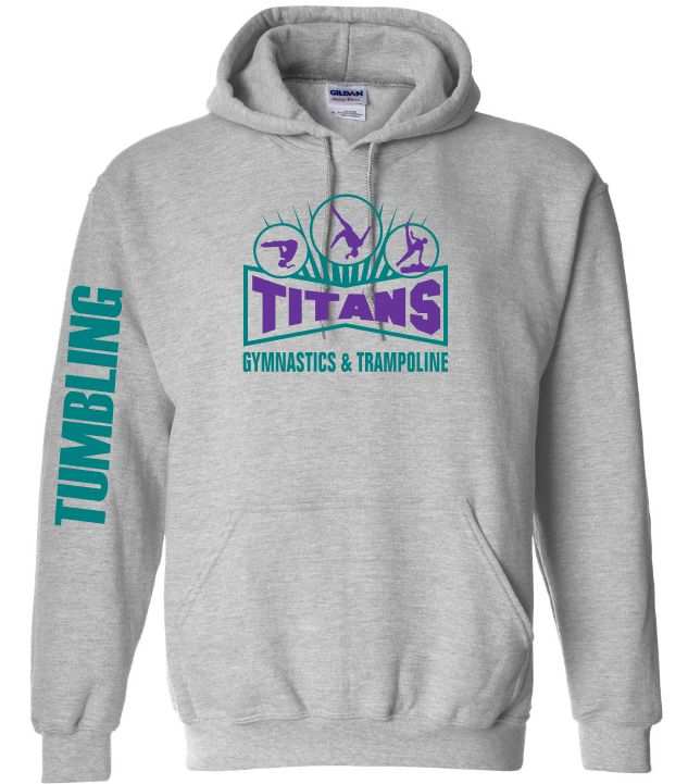 Titans Gymnastics &amp; Trampoline - Sport Grey Titans Logo Hoodie (Teal/Purple Logo)