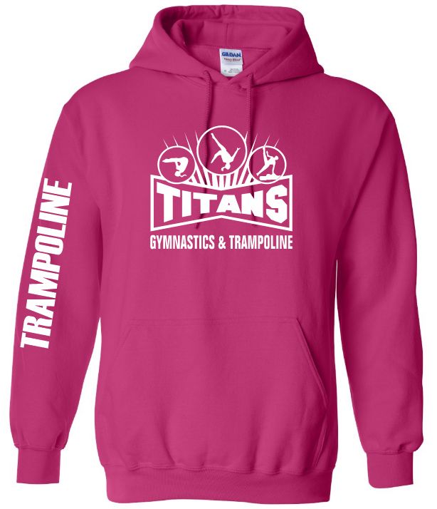 Titans Gymnastics &amp; Trampoline - Pink Titans Logo Hoodie (White Logo)