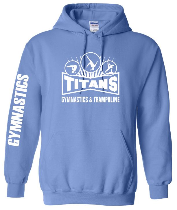 Titans Gymnastics &amp; Trampoline - Carolina Blue Titans Logo Hoodie (White Logo)