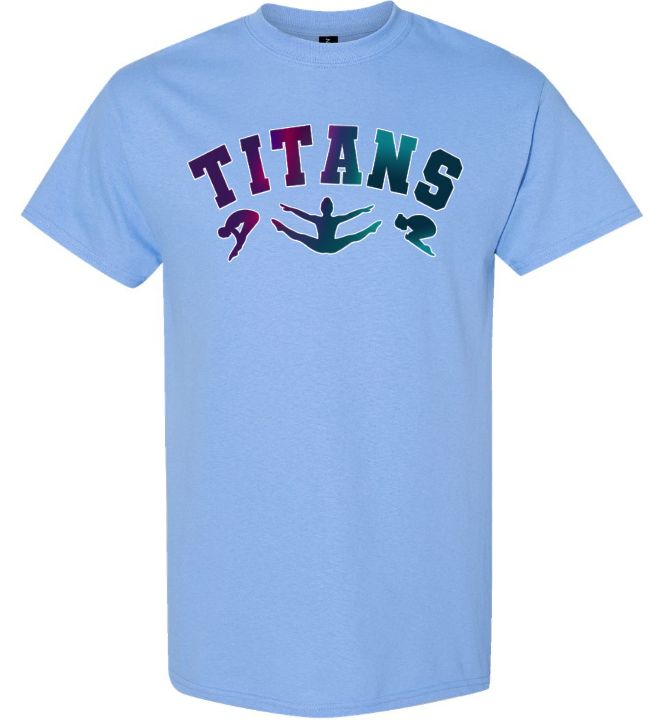 Titans Gymnastics &amp; Trampoline - Carolina Blue Titans Arch T-Shirt