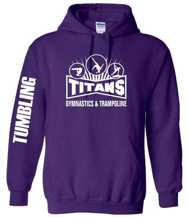 Titans Gymnastics &amp; Trampoline - Purple Titans Logo Hoodie (White Logo)