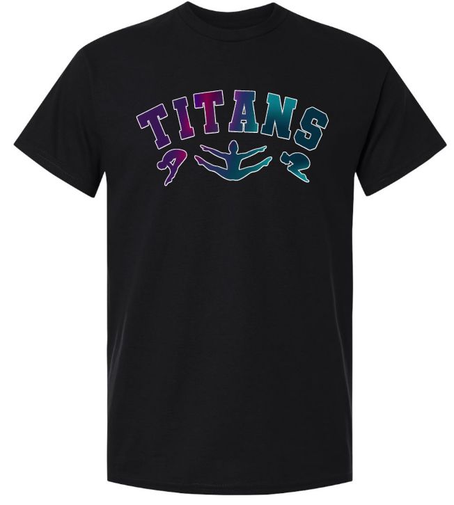 Titans Gymnastics &amp; Trampoline - Black Titans Arch T-Shirt