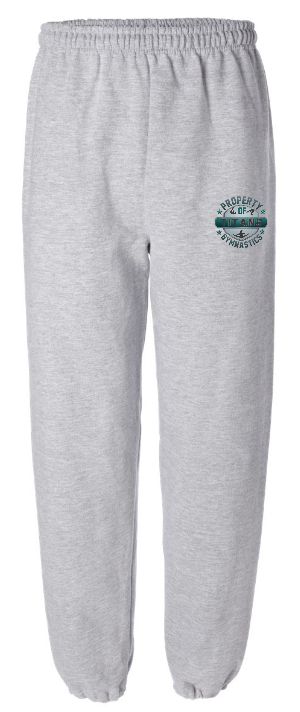 Titans Gymnastics &amp; Trampoline - Sport Grey Sweatpants with Teal Ombre Property of Titans Logo
