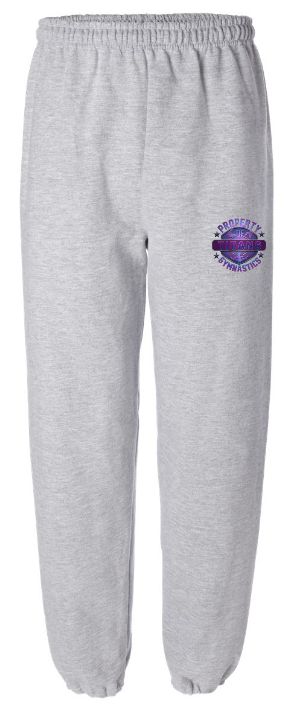 Titans Gymnastics &amp; Trampoline - Sport Grey Sweatpants with Purple Ombre Property of Titans Logo