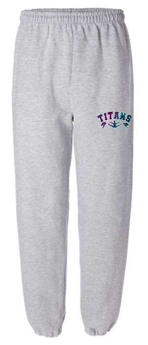 Titans Gymnastics &amp; Trampoline - Sport Grey Sweatpants with Purple Ombre Property of Titans Logo