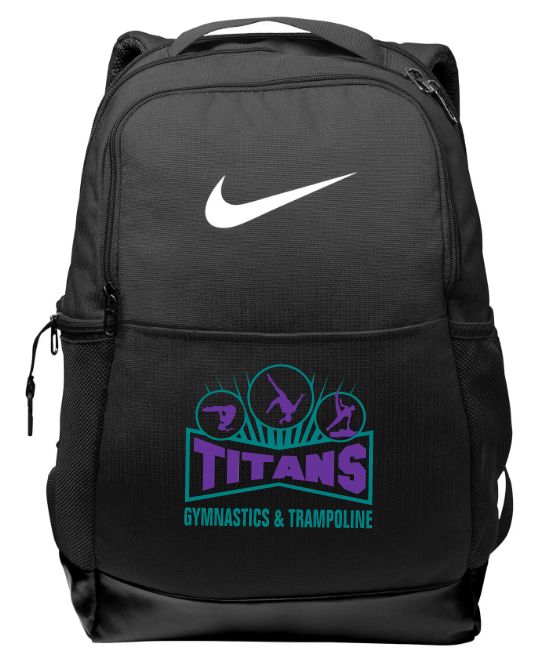 Titans Gymnastics and Trampoline - Black Nike Backpack with Titans Logo (Teal/Purple)
