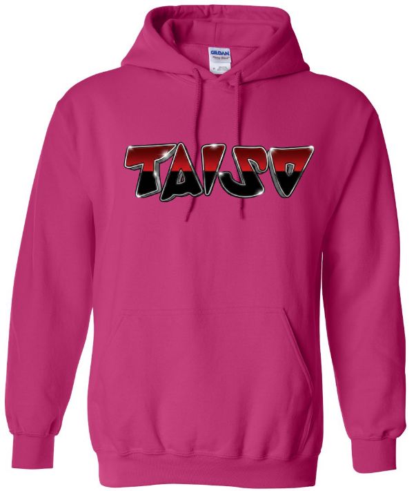 Taiso Gymnastics - Pink "TAISO" Hoodie (Red/Silver/Black Ombre)
