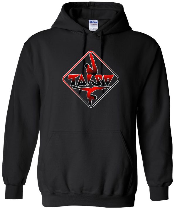 Taiso Gymnastics - Black Taiso Logo Hoodie (Red/Black Ombre)