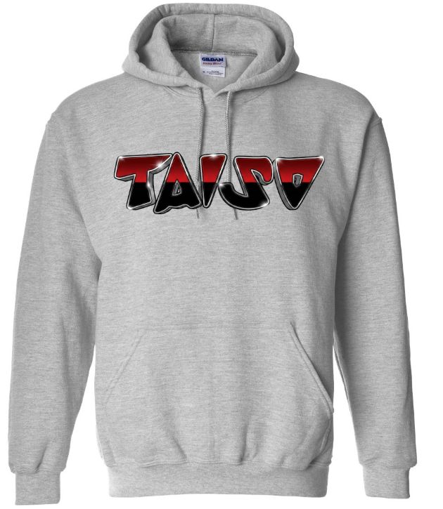 Taiso Gymnastics - Sport Grey "TAISO" Hoodie (Red/Silver/Black Ombre)
