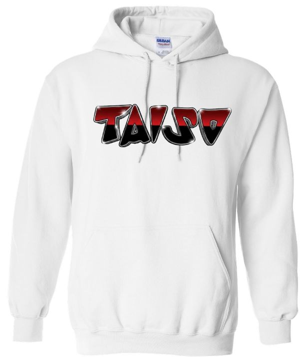 Taiso Gymnastics - White "TAISO" Hoodie (Red/Silver/Black Ombre)
