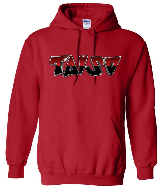 Taiso Gymnastics - Red "TAISO" Hoodie (Red/Silver/Black Ombre)