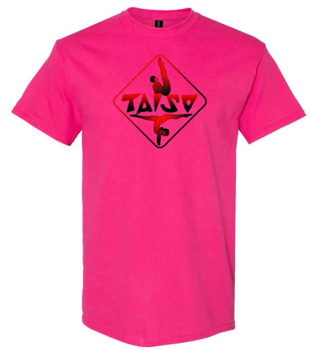 Taiso Gymnastics - Pink Taiso Logo T-Shirt (Red/Black Ombre)