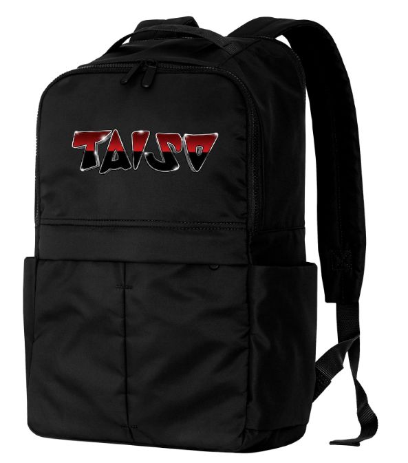 Taiso Gymnastics - Black TAISO Matte Backpack (Red/Black/Silver Ombre Logo)