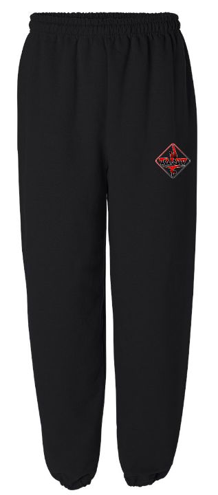 Taiso Gymnastics - Black Taiso Logo Sweatpants (Red/Black Ombre)