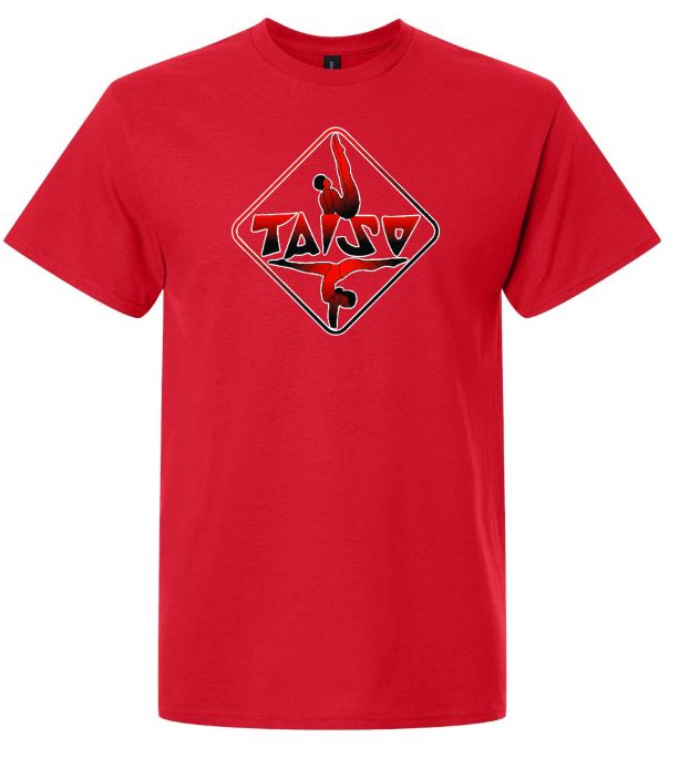 Taiso Gymnastics - Red Taiso Logo T-Shirt (Red/Black Ombre)