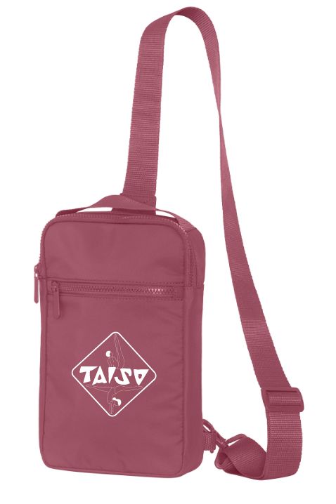 Taiso Gymnastics - Rosewood Taiso Logo Matte Sling Bag (White Logo)