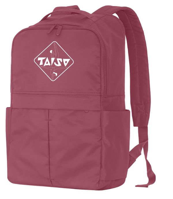 Taiso Gymnastics - Rosewood Taiso Logo Matte Backpack (White Logo)