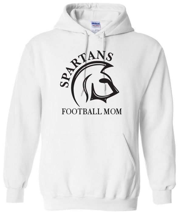 DHS - White Spartans Football Mom Hoodie