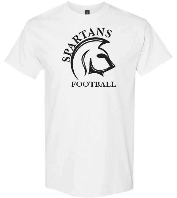 DHS - White Spartans Football T-Shirt (Full Chest)