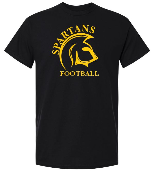 DHS - Black Spartans Football T-Shirt (Full Chest)