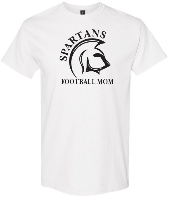 DHS - White Spartans Football Mom T-Shirt (Full Chest)