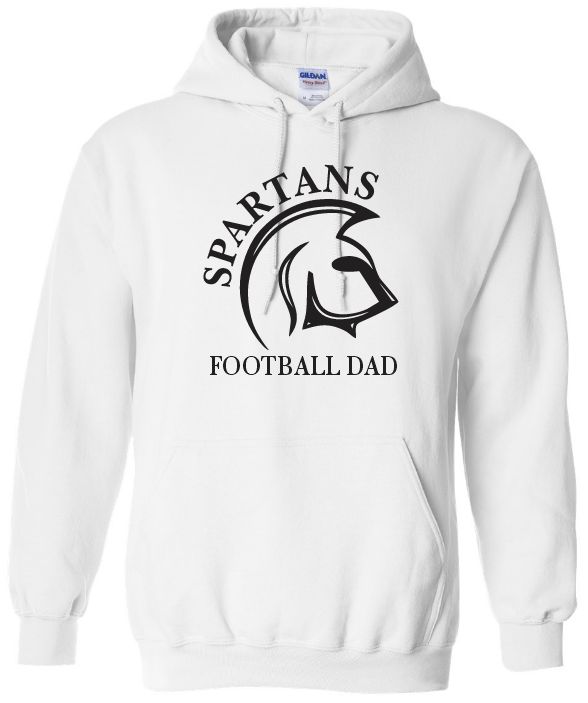 DHS - White Spartans Football Dad Hoodie
