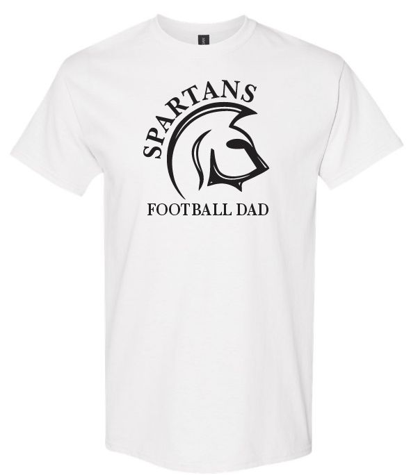 DHS - White Spartans Football Dad T-Shirt (Full Chest)