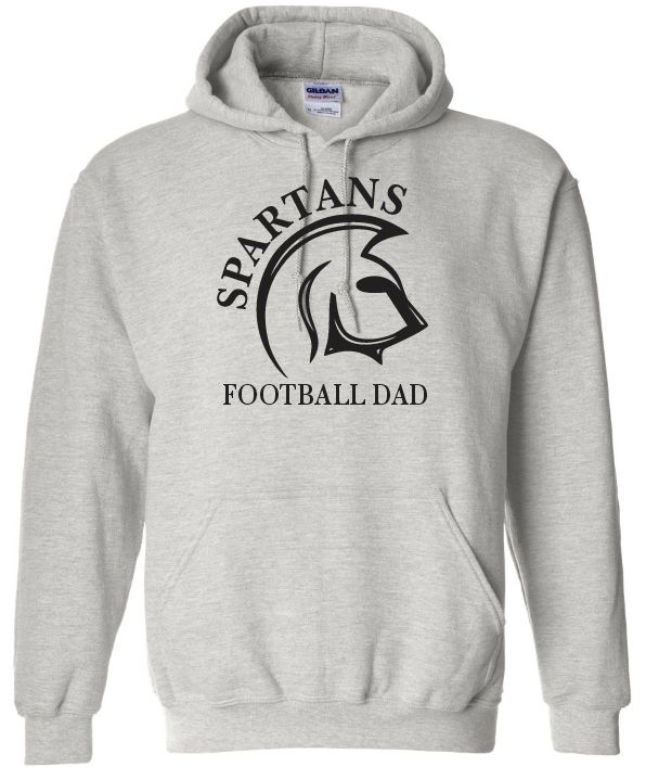 DHS - Sport Grey Spartans Football Dad Hoodie