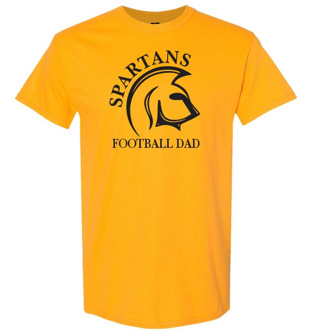 DHS - Sport Gold Spartans Football Dad T-Shirt (Full Chest)