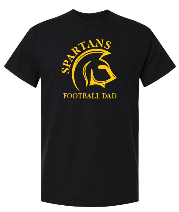 DHS - Black Spartans Football Dad T-Shirt (Full Chest)